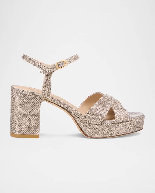 Dayna Metallic Crisscross Platform Sandals